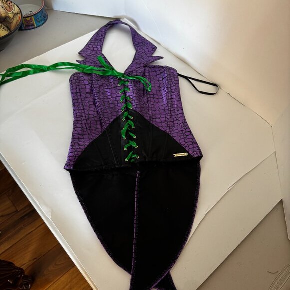 DC Comics The Joker Lace up Halter Top Small Purple Green Corset Costume Cosplay - Picture 3 of 12